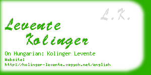 levente kolinger business card